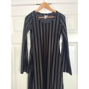 Gothic Velvet Striped Midi Dress Sz 4 &other stories with Stockholm Atelier